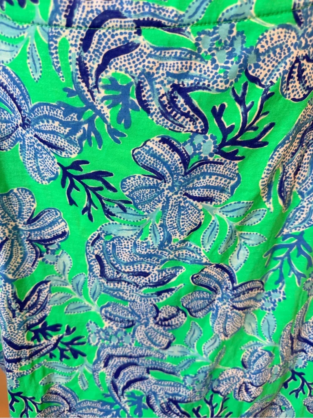 Lilly Pulitzer Aqua and Blue Off-Shoulder Floral Blouse